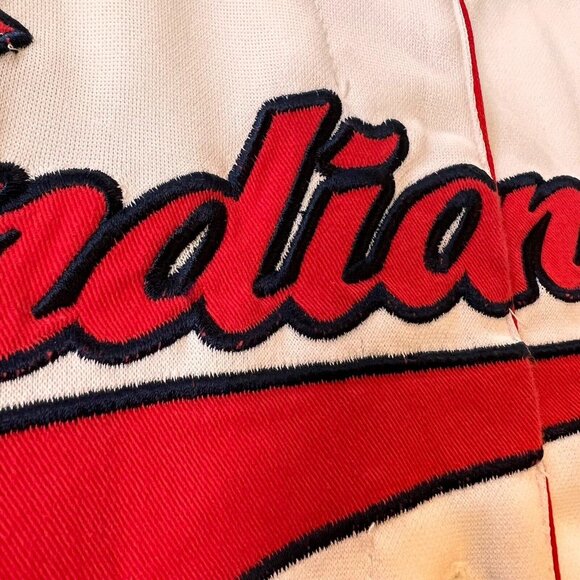 Cleveland Indians Button up Jersey Genuine Baseball Merchandise 5th & Ocean Med - Picture 3 of 12